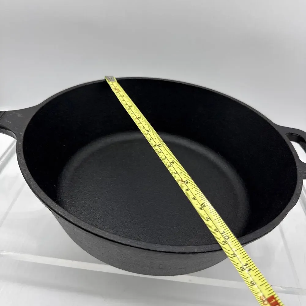 Bruntmor 10” Black Cast Iron 3.25” Deep Round Fry Pan 2 Handles, Silicone Cover